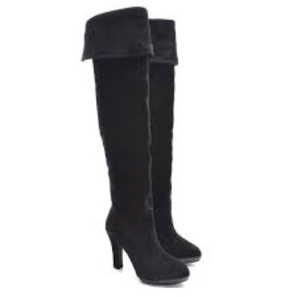 SOLD- GEOX Black Women's Thigh High Knee Boots or can be worn cuffed